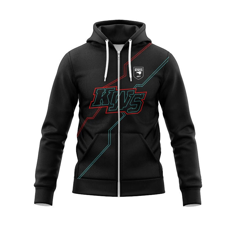 Zip Hoodie Kiwis Men's Captains Run Tee- New Zealand Rugby League(name and number )