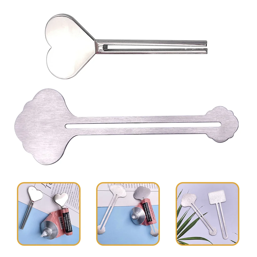 2 Pcs Toothpaste Squeezer Key Keys Dispenser Rollers Metal Tube Dispensers Alloy 4