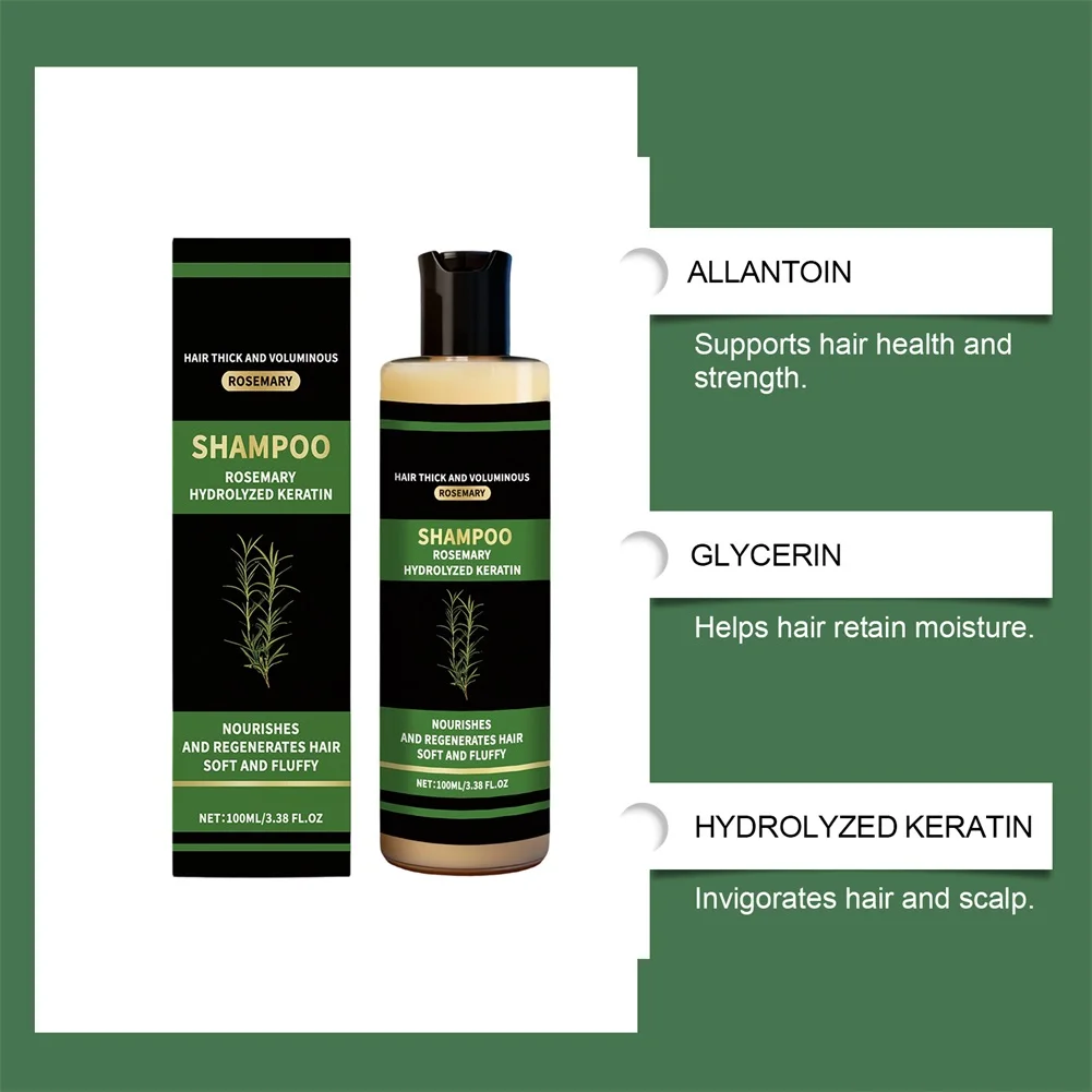 Shampoo al Rosmarino per Donne e Uomini - Shampoo Naturale Infoltente e Rinforzante con Cheratina Idrolizzata per Capelli Diradati e Anticaduta - immagine 3