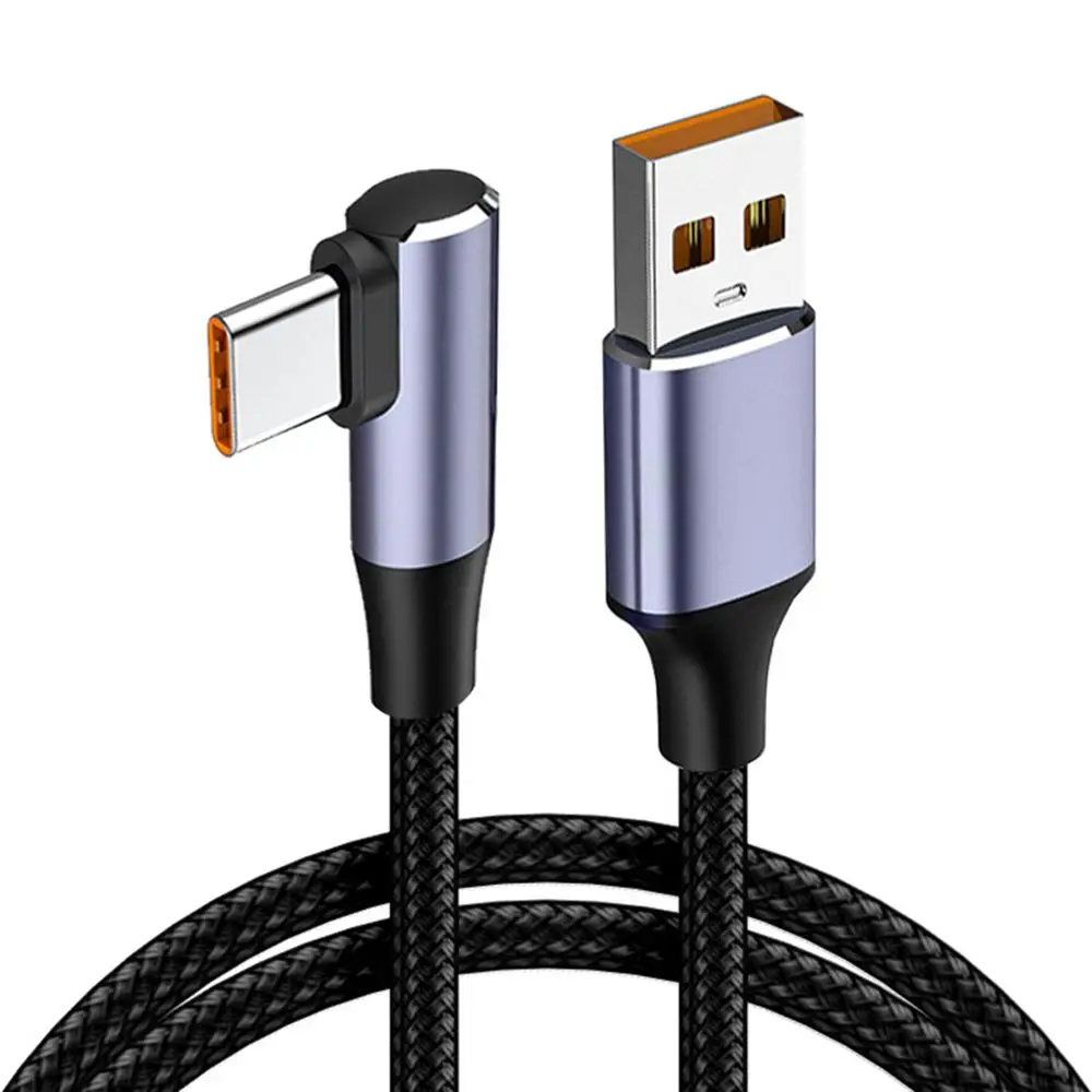 thumbnail image 1 of Cable de datos de ángulo recto 4,0, Cable de datos de 90 grados, 100W, PD, línea de carga rápida, USB A USB tipo C, para ordenador portátil y teléfono móvil, 1 of 4