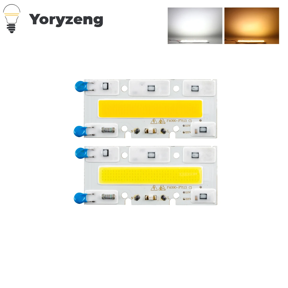 High Power 40*90mm AC 220V COB LED Chip 30W Smart IC No Driver Need Cold Warm White For LED Flood Light Spotlight DIY