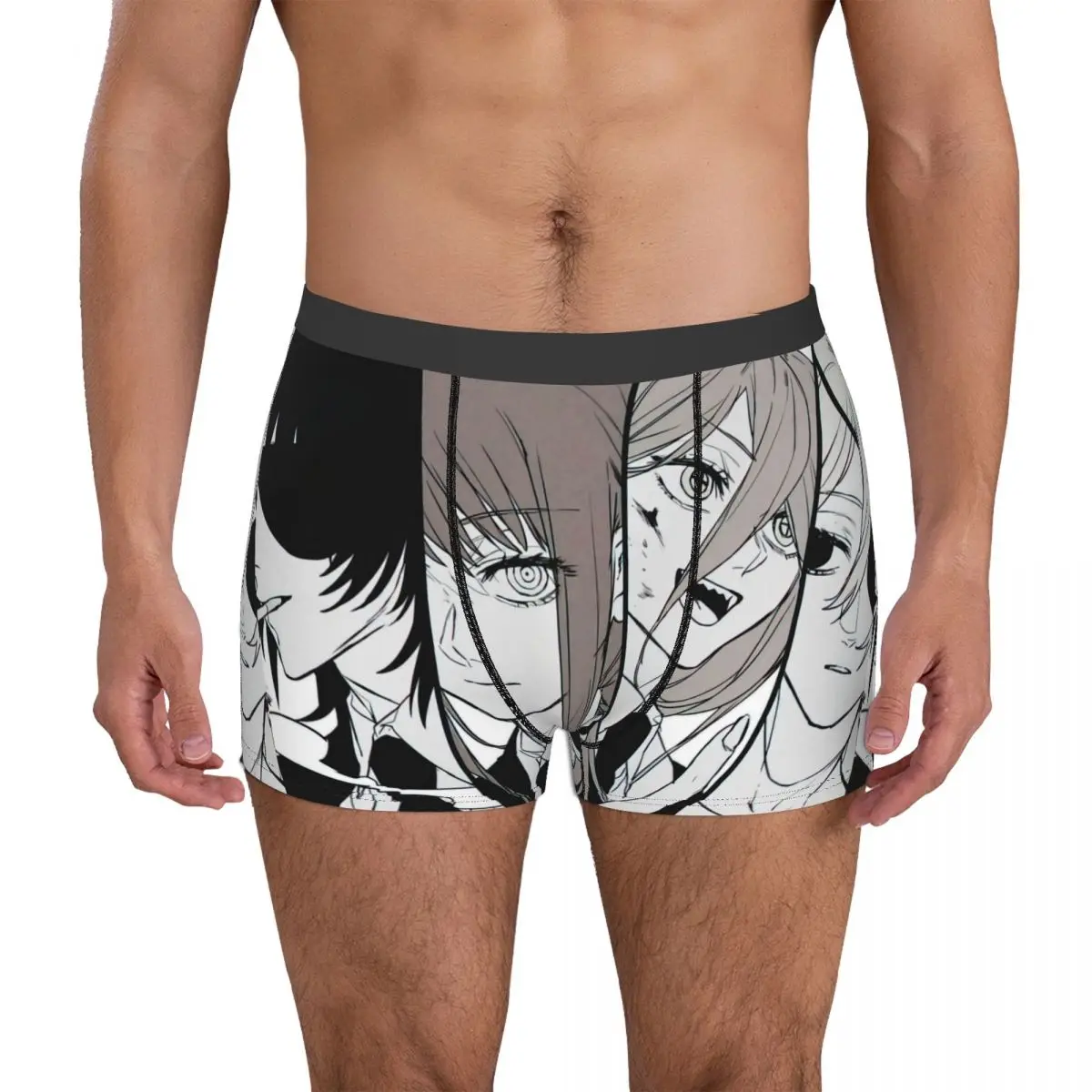 

Chainsaw Man Anime Characters Underpants Breathbale Panties Male Underwear Print Shorts Boxer Briefs