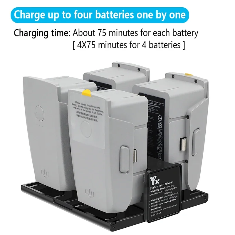 Chargeur intelligent 4 en 1 Hub batterie pour DJI Mavic Air 2/2S