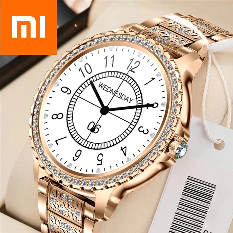 Xiaomi Fashion Women Bluetooth Call Smart Watch 1.32 "360*360 Hd Screen Sport Fitness Ladies Smartwatch Diamond Band + Gift