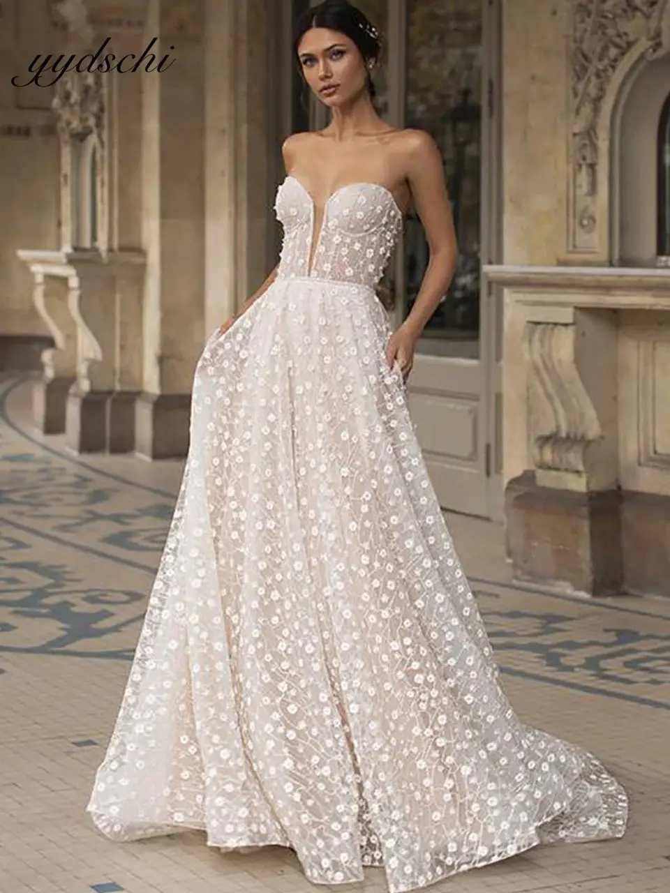 2022 WhiteIvory Wedding Dress Backless ALine Tulle Lace Off The Shoulder  For Women Sexy Elegant Wedding Gown For Bride - ssccreinadelapaz.edu.pe