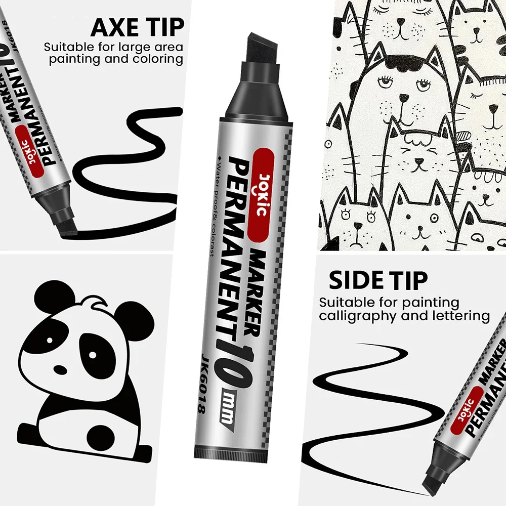Color Marker Pens 1/4 Pcs Set Permanent Waterproof Ink Thin Nib Crude Nib