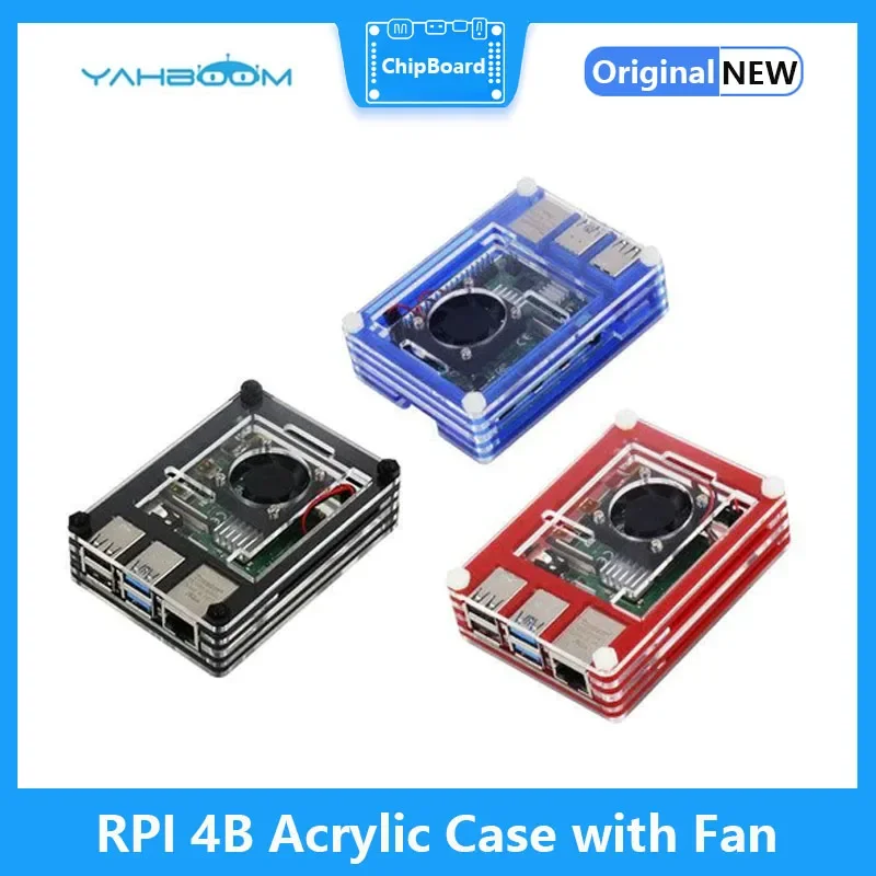 

Raspberry Pi 4B 9-layer Acrylic Protective Case With Cooling Fan