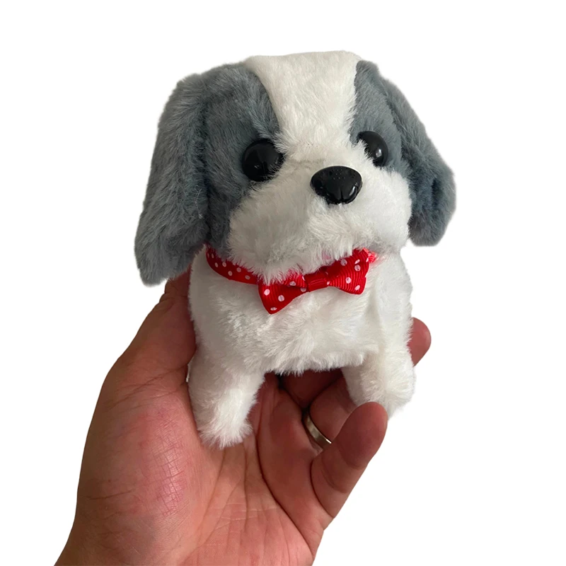 אורנמנט כלב רובוט אינטראקטיבי חמוד חדש עם זנב מתנדנד מדמה, כלב אלקטרוני מתנדנד לבנים ובנות לעיצוב הבית