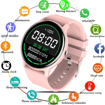 Smartwatch ZL02D Donna Uomo Regalo Sport Fitness Orologio con Monitoraggio della Frequenza Cardiaca Impermeabile per IOS Android