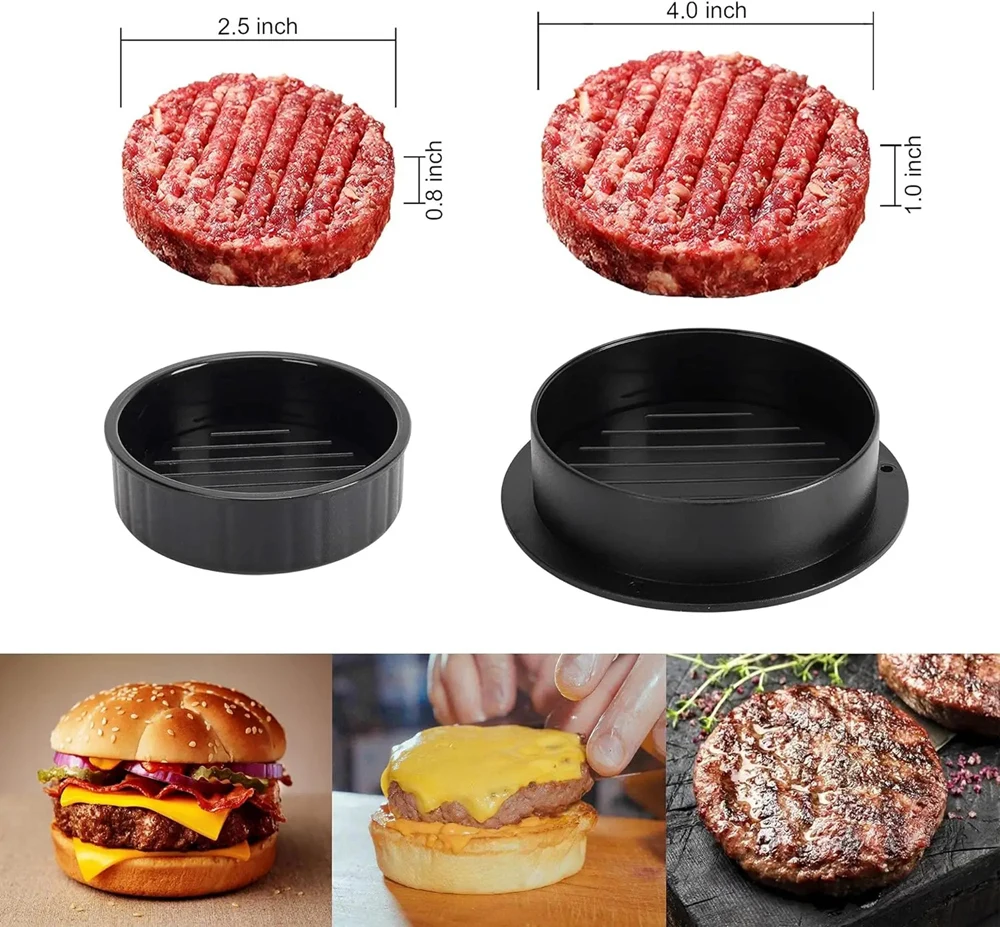 Description Picture 5 of itemHamburger Meat Press Maker Round Shape Non-Stick Stuffed Burger Patties Beef Grill Pie Press Mould Maker Kitchen Accessories