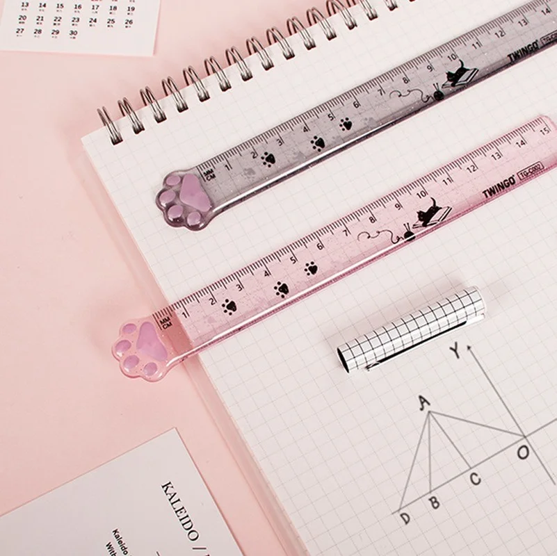 Drawing Ruler Cute Cat claw Multifunction DIY Student Double-duty School Office Supplies