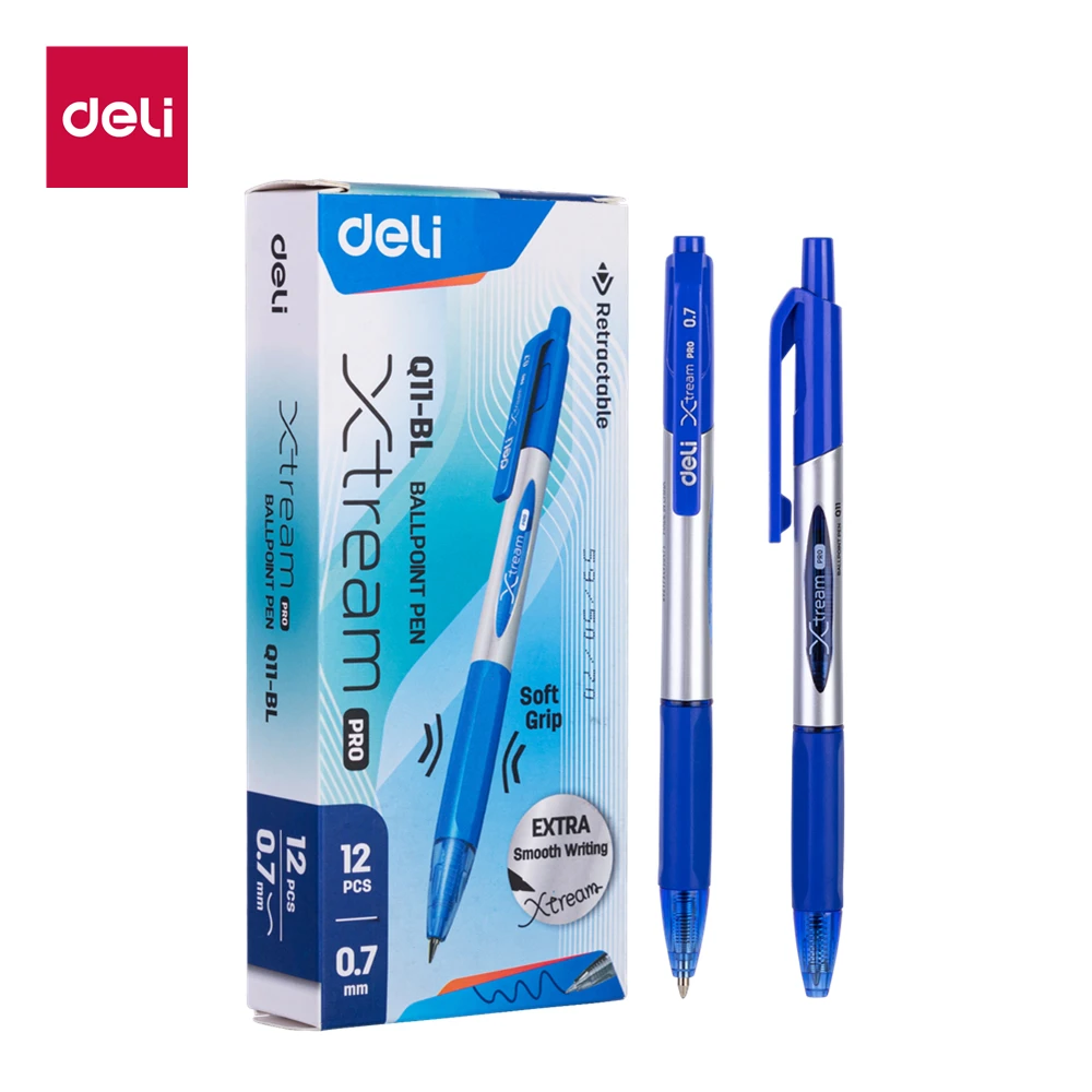 Deli Smooth Ballpoint Pen Low Viscosity Ink Refill Signing 0.7mm Black