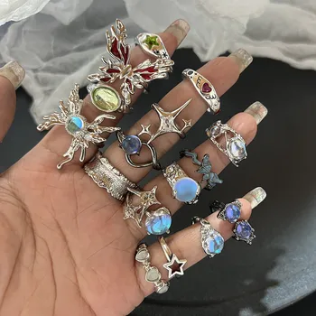 Y2K Crystal Rings Set 1