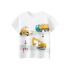 Summer New Children's Short Sleeved T-shirt For Both Boys And Girls Cartoon Car Excavator Printed Fashionable Casual Top 5