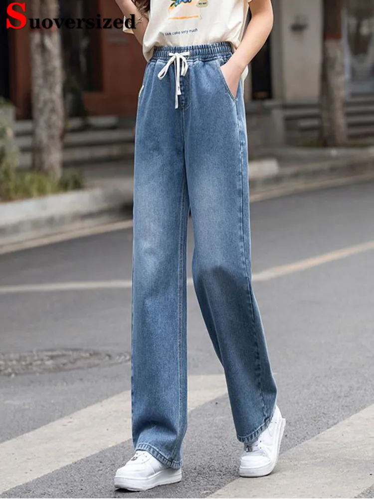 

Baggy Hight Waist Straight Jeans Woman Spring Fall Ankle Length Wide Leg Denim Pants Korean Streetwear Casual New Kot Pantolon