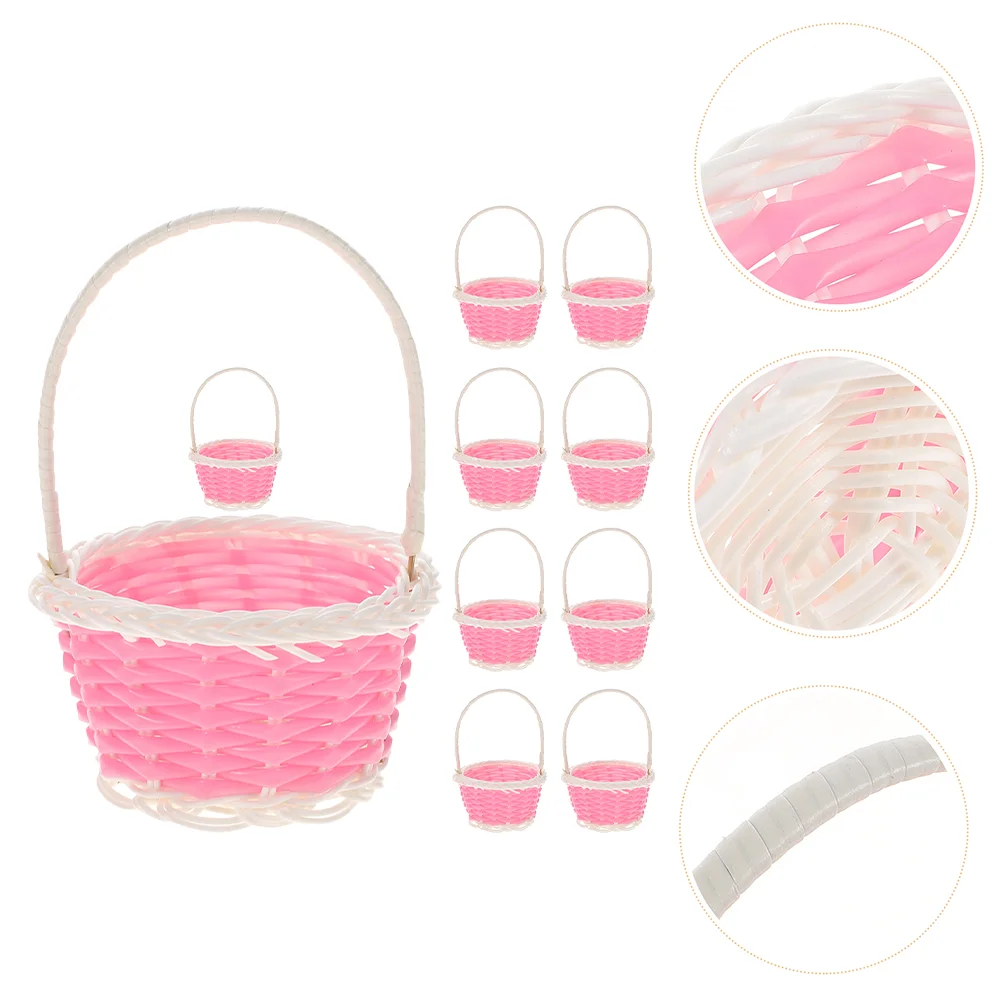 

Woven Tiny Picnic Basketsss Handheld Small Flower Basket Candy Tiny Favors Storage Basket Party Decoration
