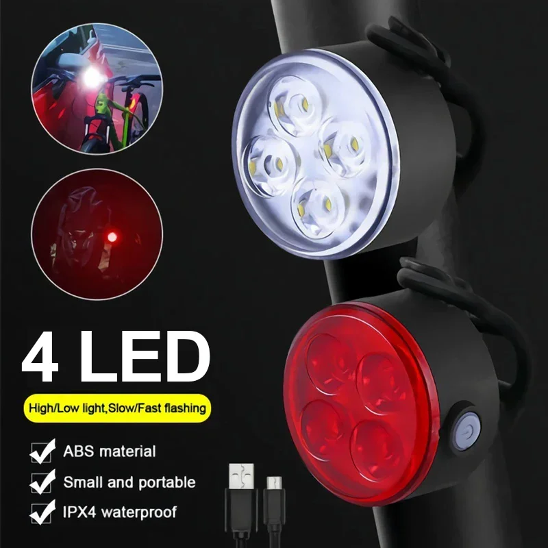 BUCKLOS Bike Light Set Front and Rear Lights Led Bicycle Lamp USB Rechargeable Cycling Flashlight for Road MTB Bicycle Lantern 3