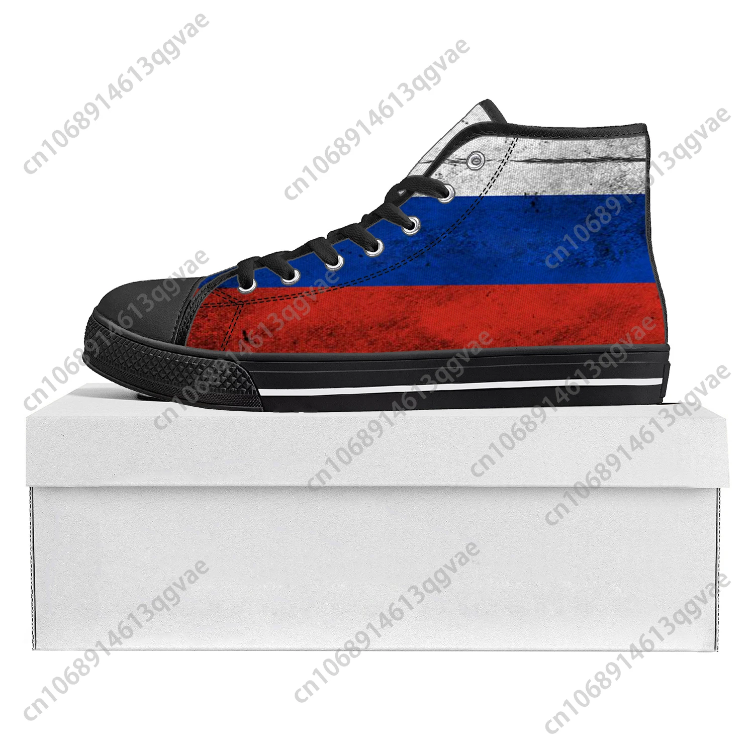 Russian Flag High Top High Quality Sneakers Mens Womens Teenager Canvas Sneaker Russia Casual Couple Shoes Custom Shoe