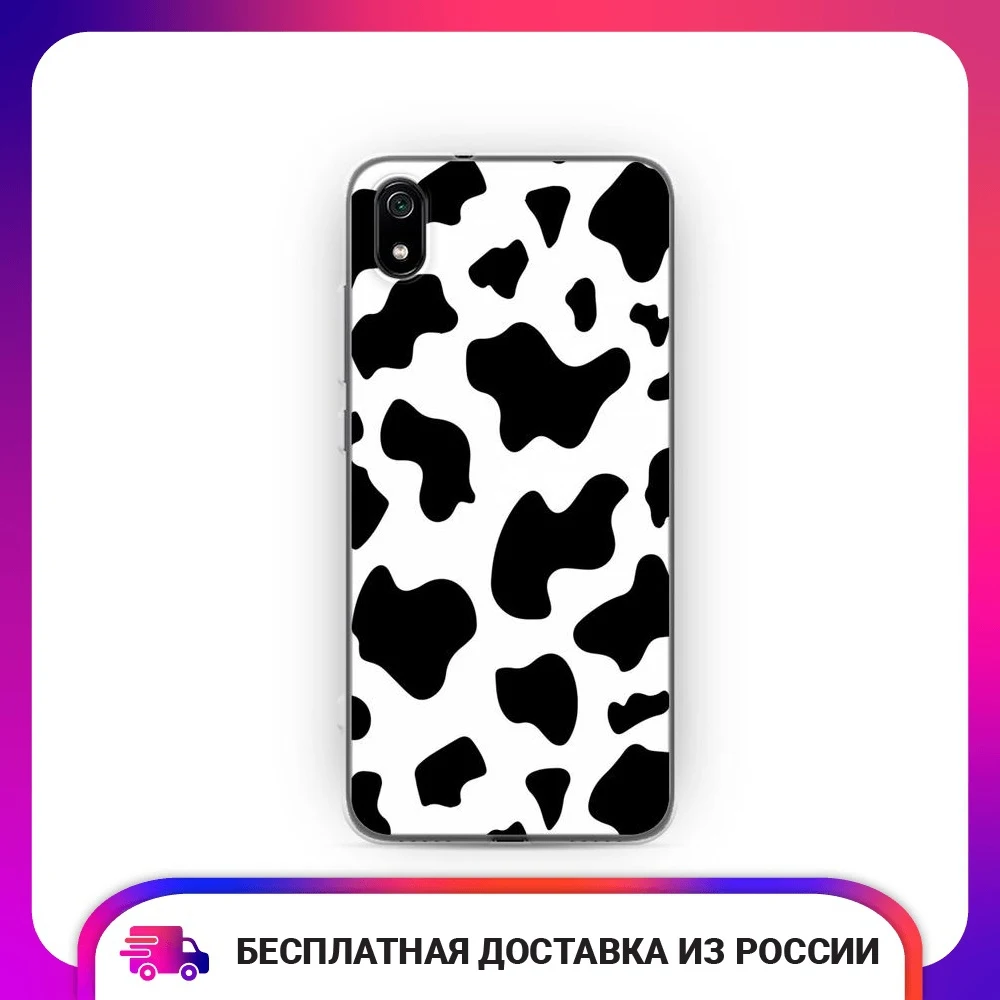 Чехол силиконовый для Xiaomi Redmi 7A Пятна коровы защитный тонкий мягкий
