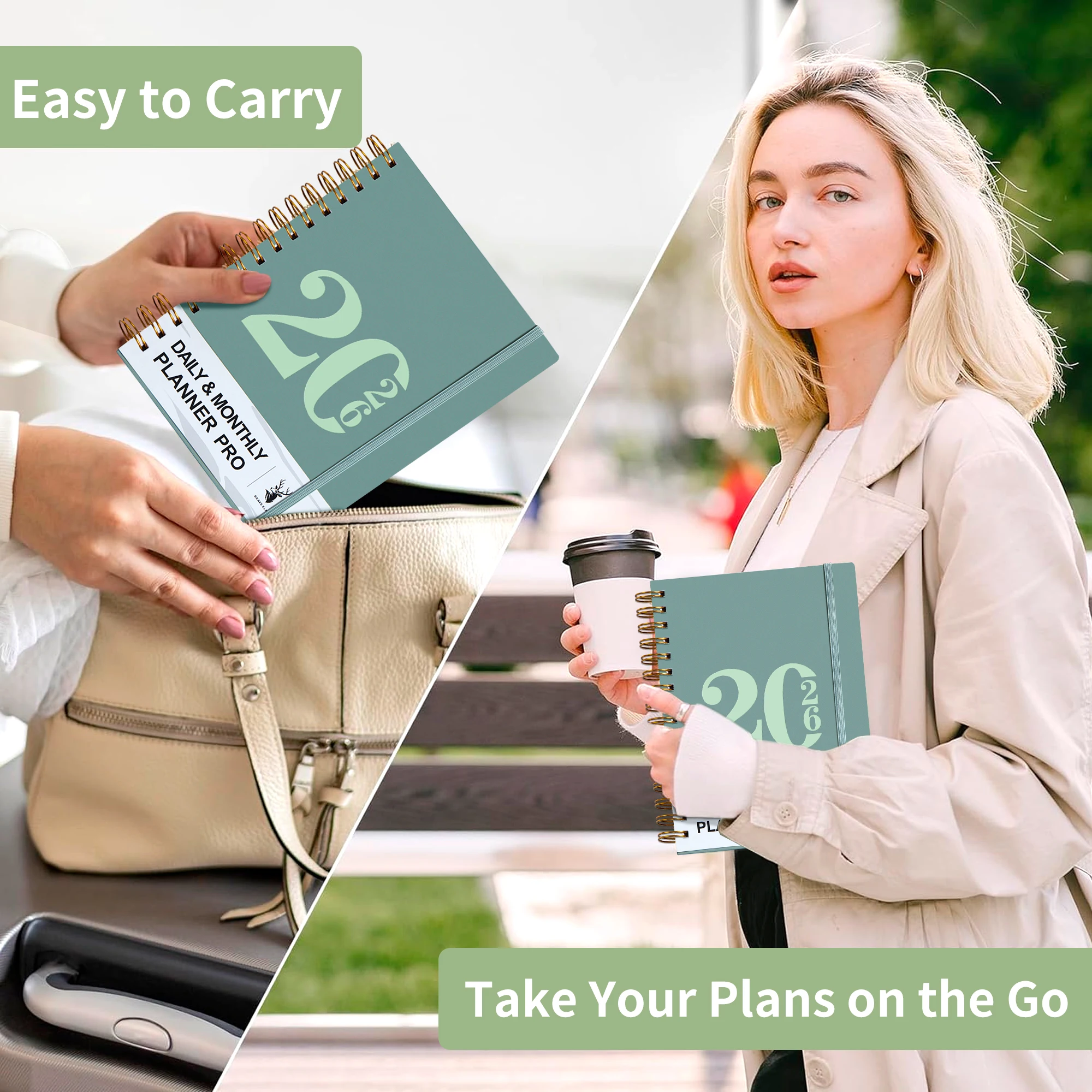Enhanced Productivity Planner: 320-Page Spiral Bound Agenda with Complimentary Stickers