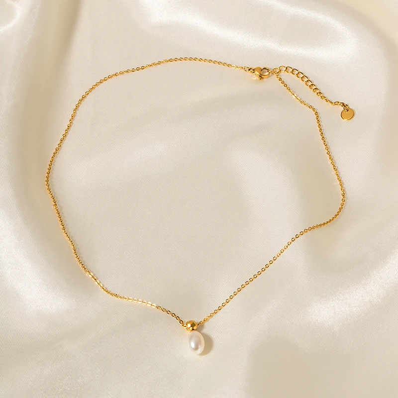 Gold Filled Dogeared Pearl Necklace Stylish Perfume Bottle Shaped