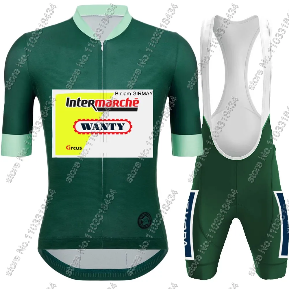 Фото Джерси для велоспорта Wanty, комплект лета 2024, зеленая TDF одежда binam GIRMAY для шоссейных велосипедов, комплект рубашек, велосипедные шорты с нагрудником, одежда для горных велосипедов, Майо №2