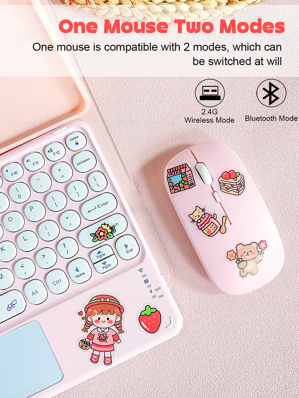 Enhanced Wireless Bluetooth Keyboard and Mouse with Tablet Case and Pencil Cover