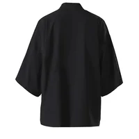 Black Samurai Clothing Japanese Style Cosplay Kimonos Shirt Traditional Haori for Women Men Harajuku Fashion Cardigan Yukata - Image 5