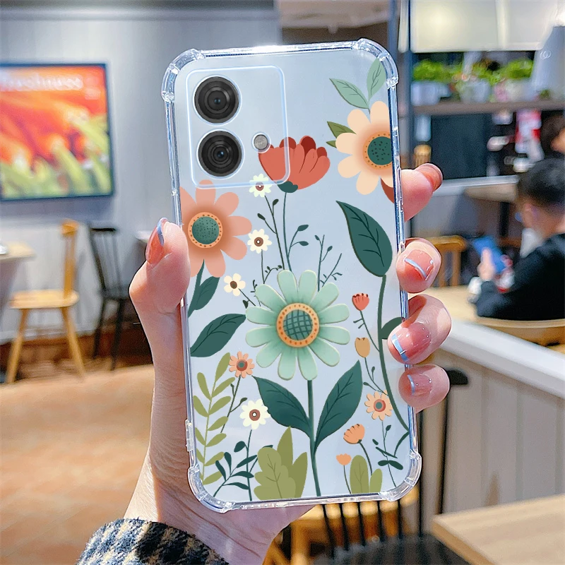Exotic Flower Transparent Phone Case - Sleek Edge Design Cover