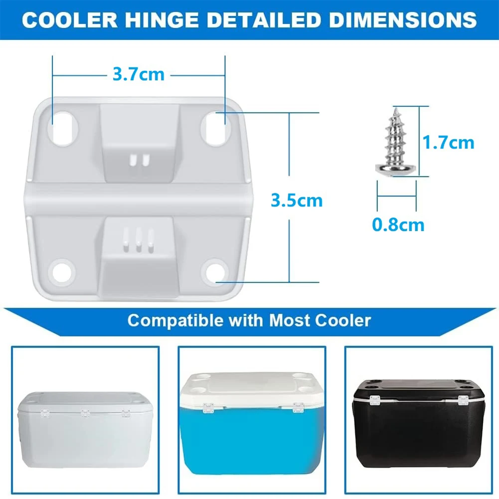 Cooler Hinges Screws Set Cooler Plastic Hinge Set with Screws Camping Coolers Plastic Hinges for Coolers