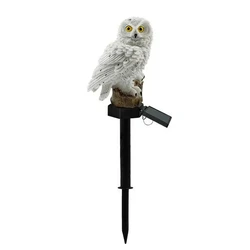 Solar Owl LED Outdoor Waterproof Garden Lantern Patio Pathway Stake Light Decor (White owl 1PC)