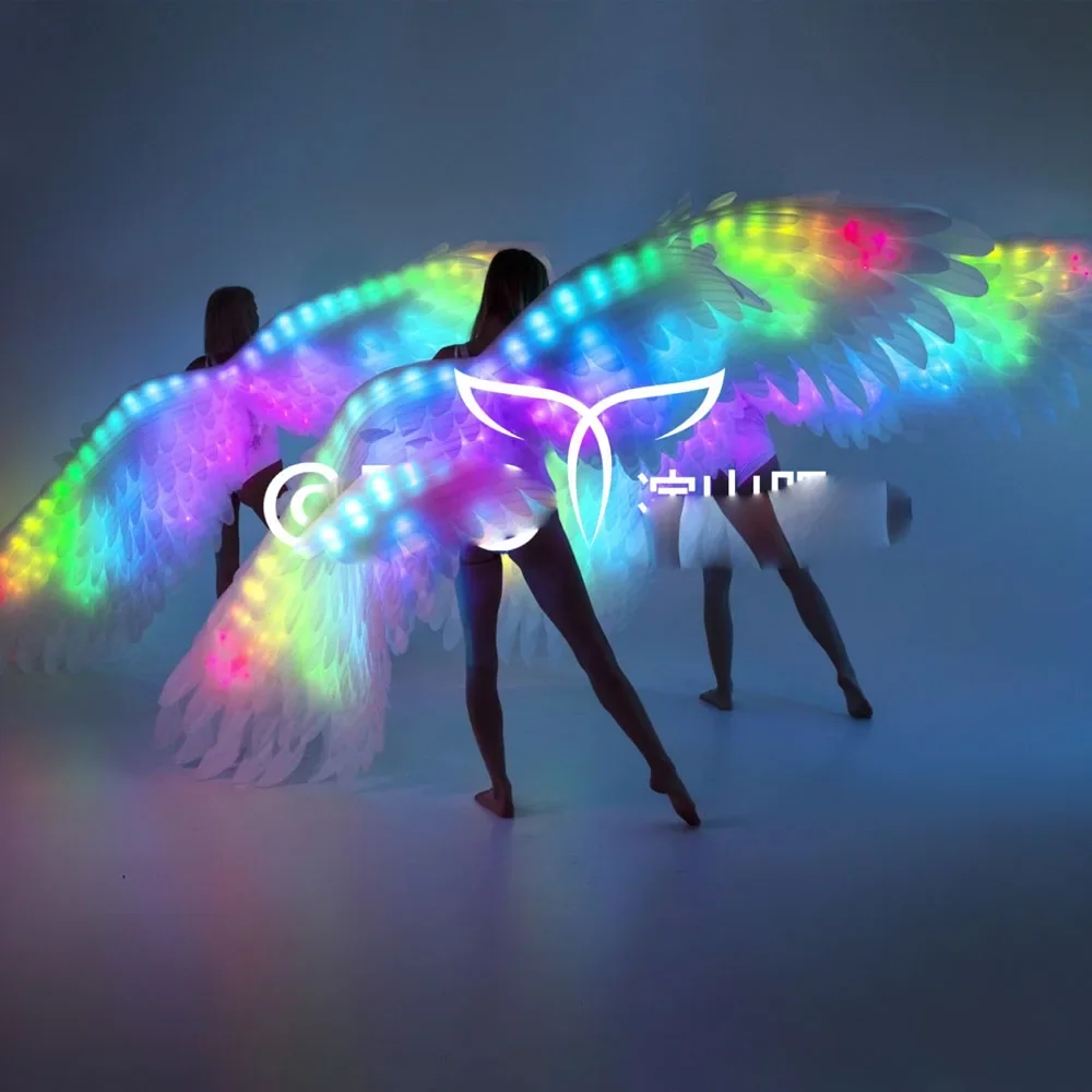 

GOGO show opening dance luminous light up wings Nightclub stage performance event LED big wings Park paradise wear
