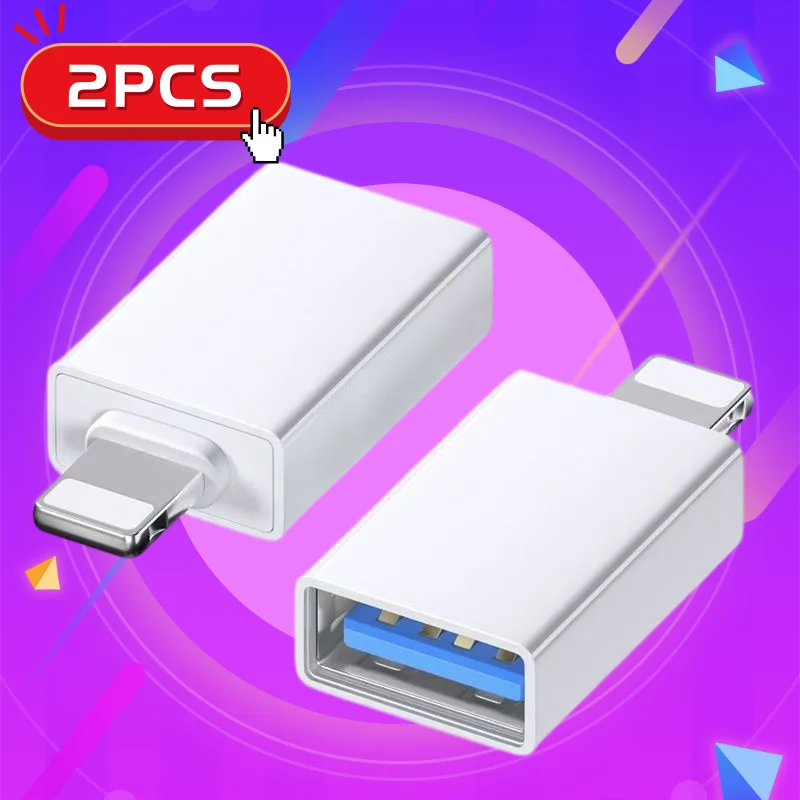 Compact USB-A to Lightning Adapter Converter
