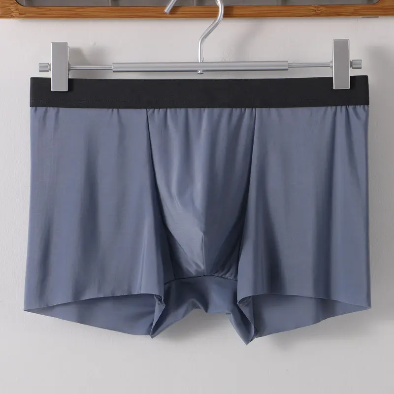 Seamless Men Boxers Luxury Ice Silk Panties Underwear Large Size Anti bacterial Boxer Shorts