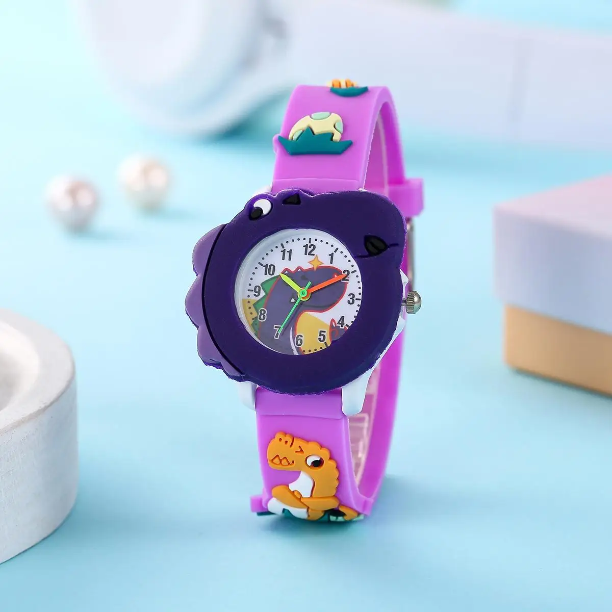 Popular Children's New Cute Cartoon Dinosaur Pattern Boys and Girls Quartz Watch 5