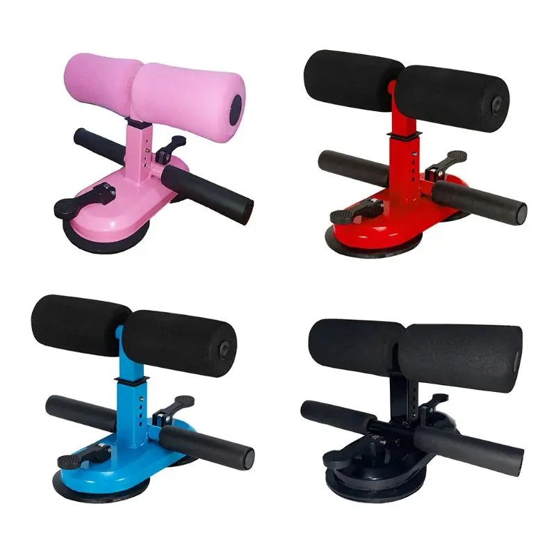 Abdominal Fitness Equipment Sit Up Equipment Bar Portable Adjustable Sit-up Floor Bar Self-Suction Training Equipment with 2 Suction Cups and 4