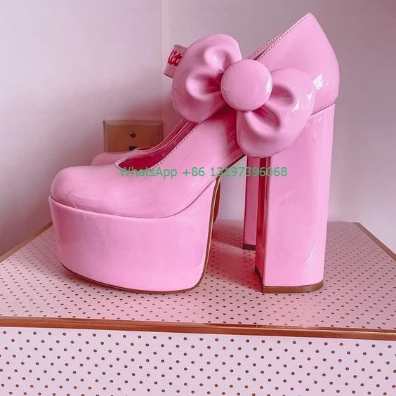 Dolls Kill Hello Kitty Bow Patent Platform Mary Jane Heels, 49 OFF