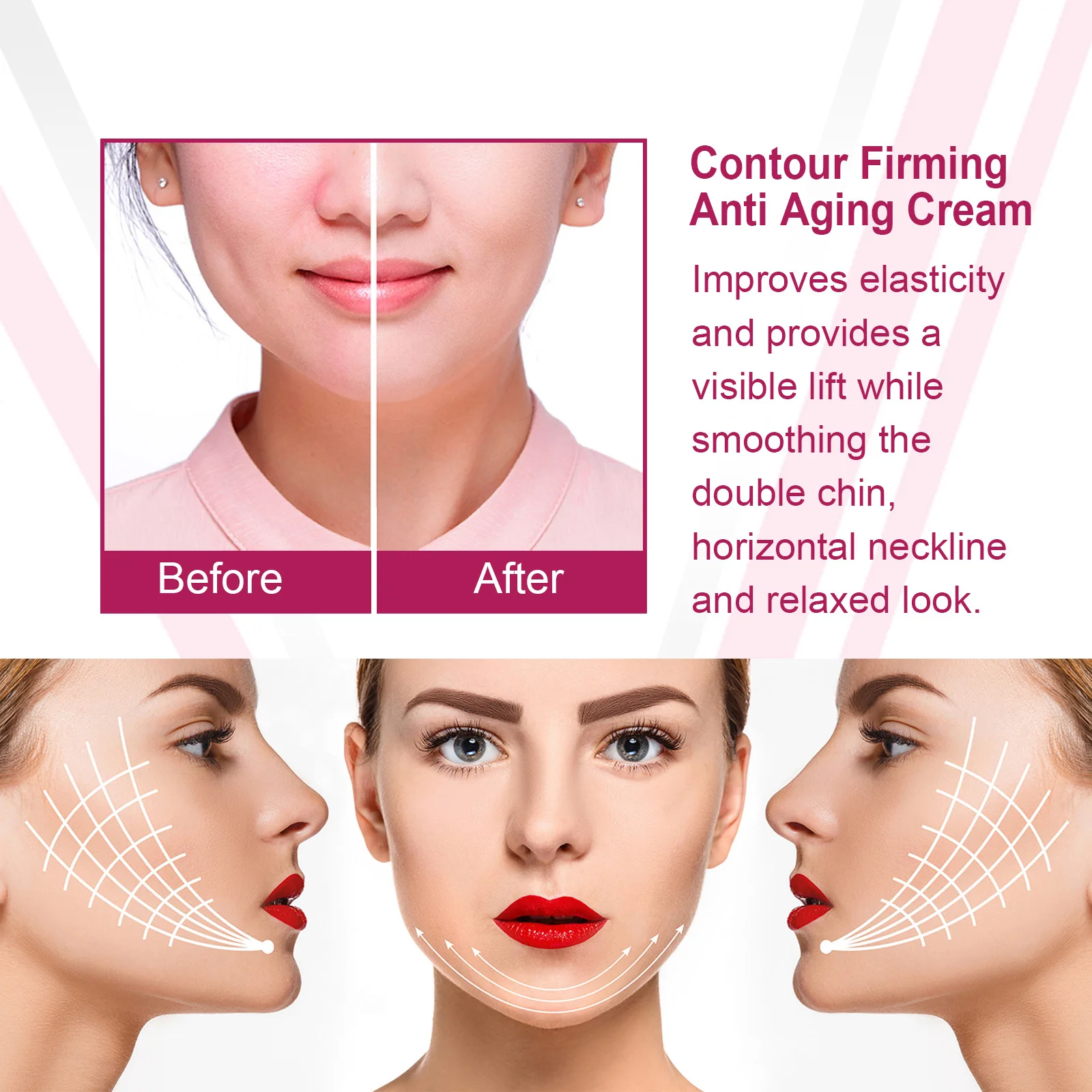 Slimming Face Cream Facial Lifting V Shape Firming Anti-aging Improve Double Chin Masseter Muscle Moisturizing Beauty_voghion.com