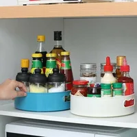 360 Rotating Tray Kitchen Storage Containers for Spice Jar Snack Food Tray Bathroom Storage Box Non Slip Cosmetics Organizer 1