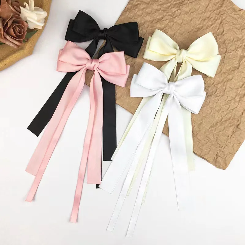 Große Chiffon Bowknot Haarband Mode Frauen Perle Pferdeschwanz Halter Krawatte Haar Elastische Gummibänder Haar Zubehör Headwear – Detail 2