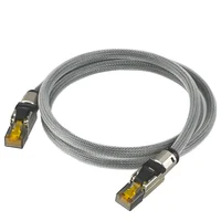 Pure Silver CAT8 Ethernet Network Cable 40Gbps 2000MHz CAT7 RJ45 Patch Cord for HiFi Audio Router Switch Notebook
