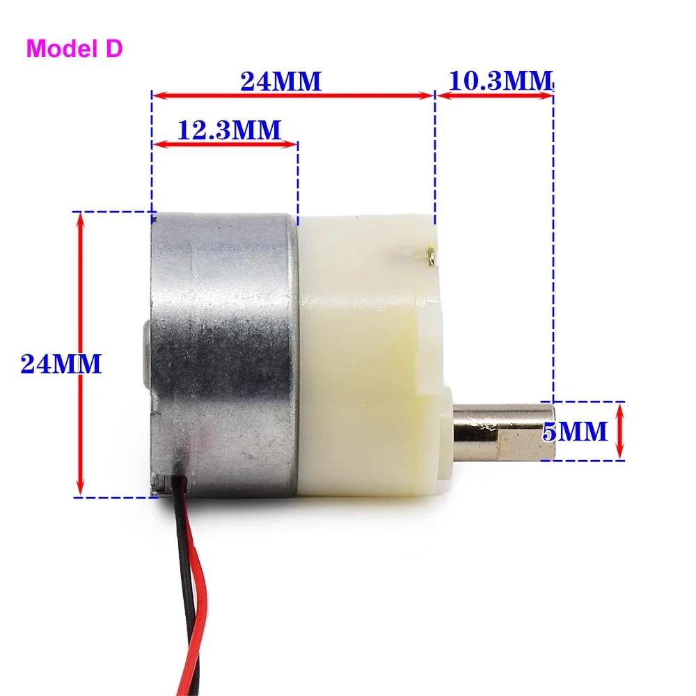  Motor eléctrico pequeño engranaje motor DC 12 V/24 V con caja  de engranajes eje excéntrico miniatura DC reductor 520 Motor (velocidad  (RPM): 100 rpm, voltaje (V): 12 V) : Industrial y Científico