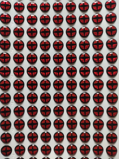 4mm 5mm 6mm 7mm 8mm Red With Black Cross 3d Soft Holographic