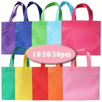 10/20/30pcs Rainbow Non-Woven Tote Reusable Gift Bags Party Favor Bags for Birthday Party Valentine Goodie Bags Shopping Supplie 1
