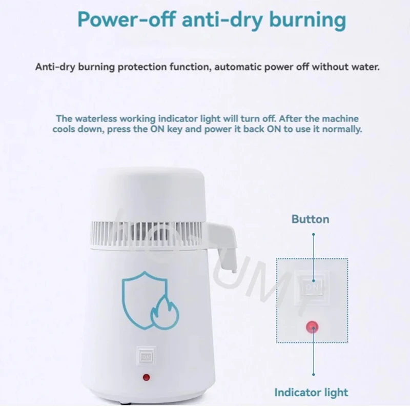 Дистиллятор воды на 4 Л/6 л, стоматологический медицинский фильтр, очиститель, дистиллированный очиститель, очиститель воды, 1 л/ч, дистиллятор воды megahome