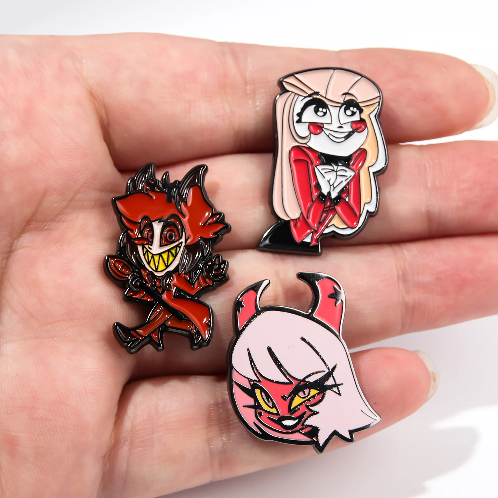 HazbinHotel Enamel Pin ハズビンホテル エナメルピン Hot Anime Hazbin Hotel Enamel Brooch Cartoon Charlie Durst Metal