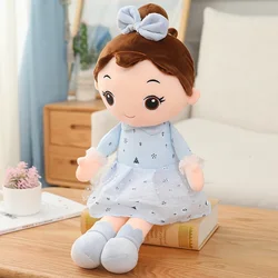 Adorable 45cm Angel Girl Plush Doll in Elegant Dress - Perfect Soft Toy Gift - 60CM (Blue)