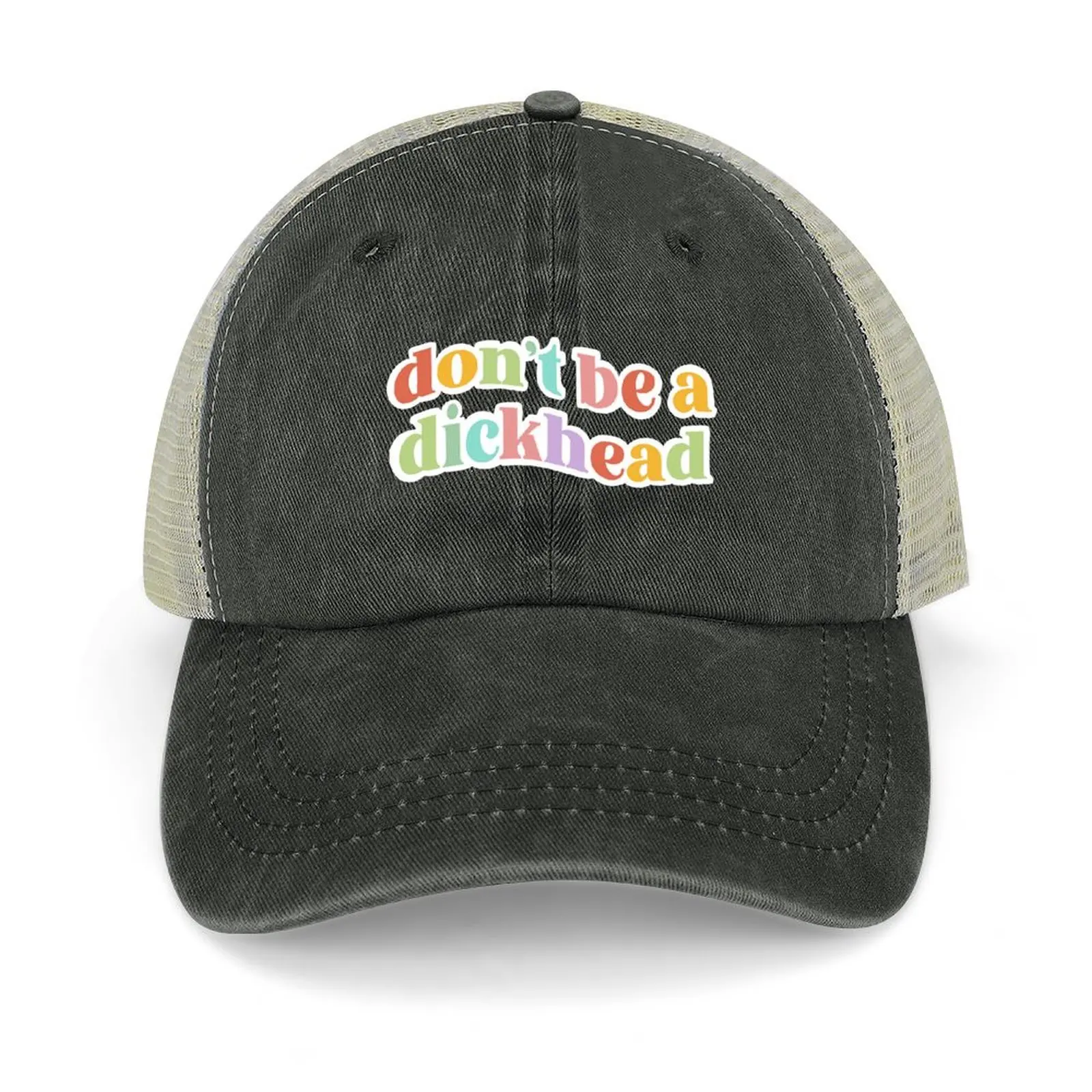 

Don't Be A Dickhead Rainbow Print Cowboy Hat New In The Hat Kids Hat beach Golf Cap Sun Hats For Women Men's