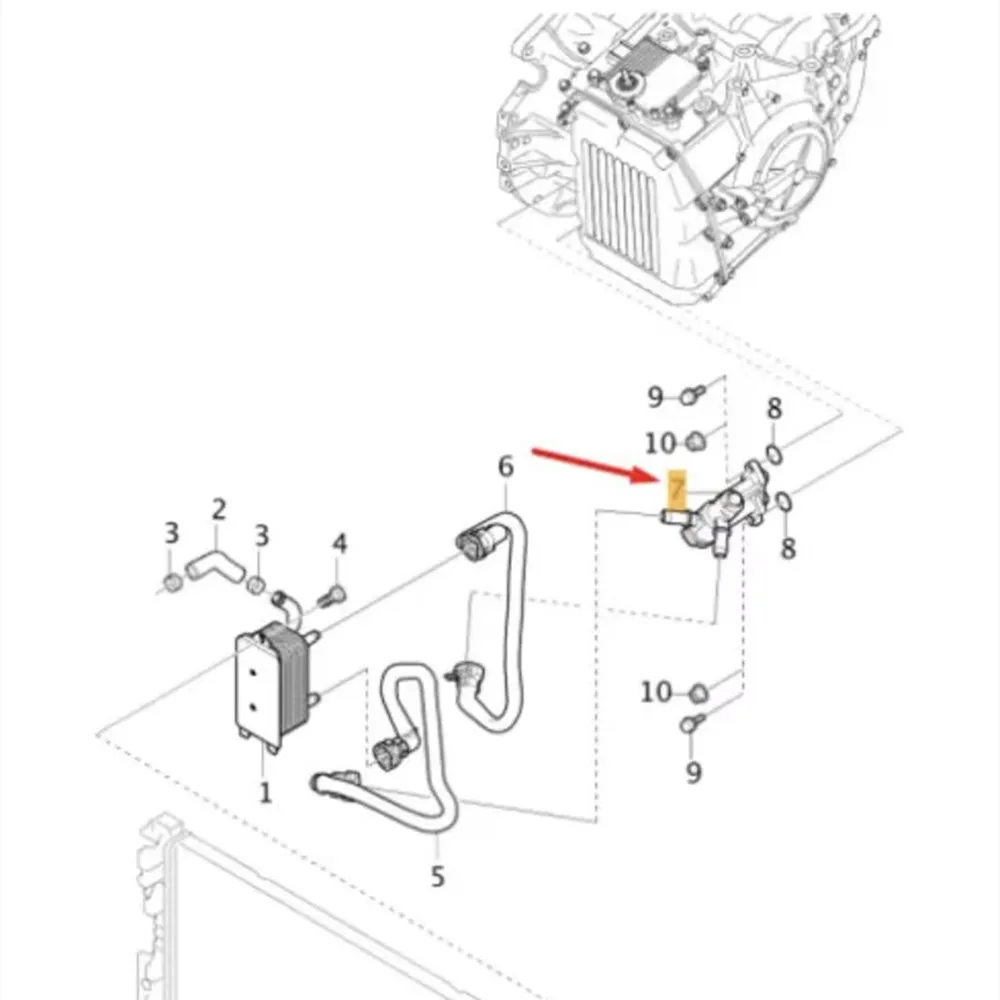 31319791 Gearbox Heat Pipe Tubing Joint Gearbox Thermostat Aluminum Pipe Joint For Volvo S60 V60 S60L V40
