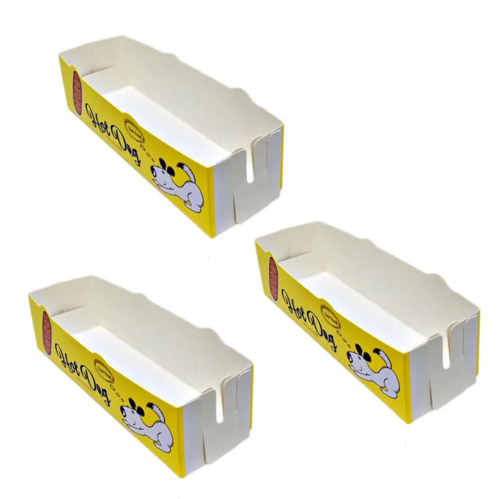 Disposable Reusable Hot Dog Box Food Serving Tray Snack Container Paper Tray Chicken Box Storage Trays Kitchen ganization Home 6